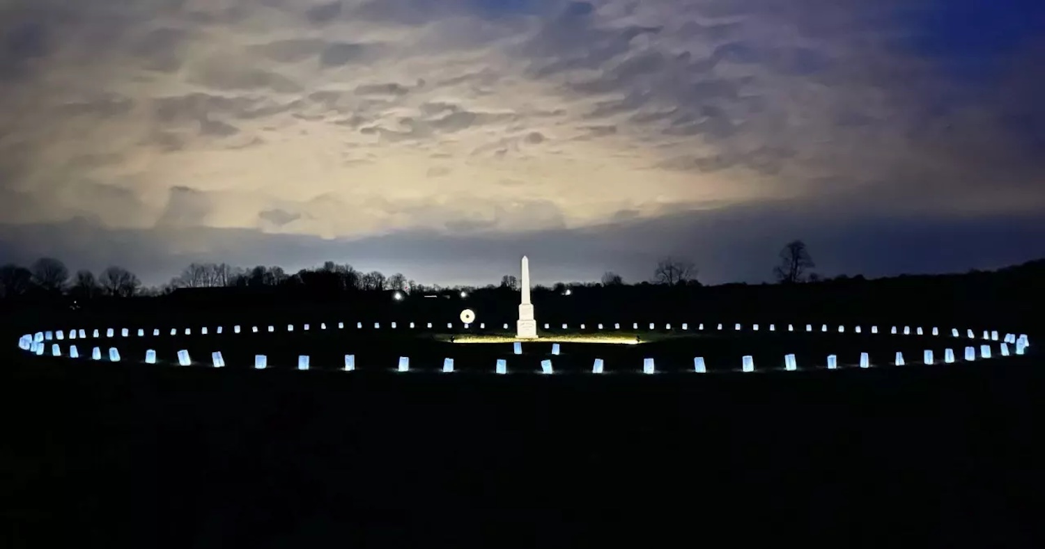 This memorial obelisk marks Graveyard 1, which is believed to hold hundreds of civilian graves from the Civil War era/NPS