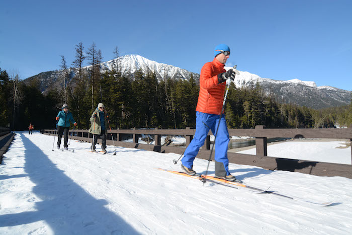 Cross-country skiing in Glacier National Park/Devin Schmit