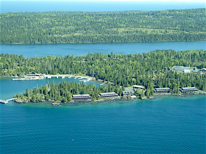 Aerial shot of Rock Harbor at Isle Royale National Park/David and Kay Scott