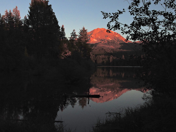 Lassen Peak over Manzanita Lake. Lassen Volcanic National Park/Lee Dalton