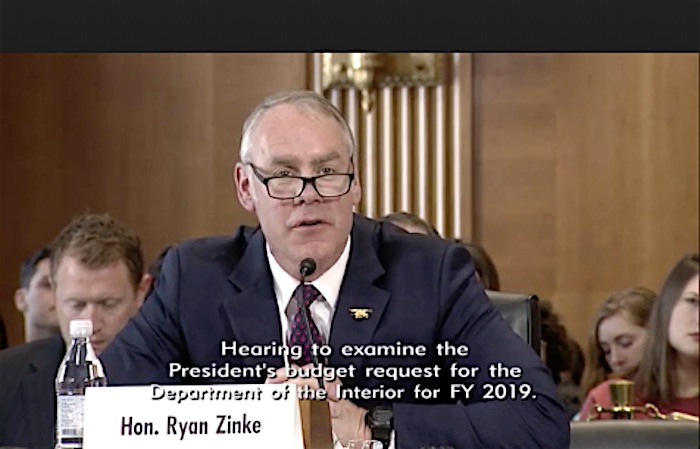 Secretary Zinke testifying before Senate Energy and Natural Resources Committee Secretary Zinke testifying before Senate Energy and Natural Resources Committee