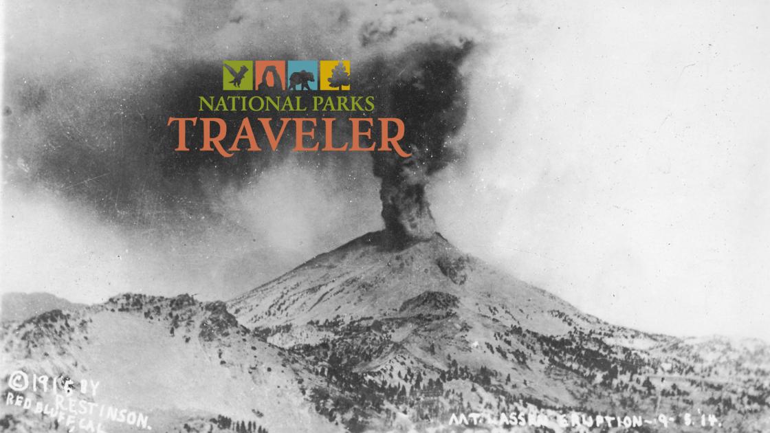 Photo: 1914 eruption, from William Holmes Spaulding Photograph Collection: Photographic postcard of Lassen Peak in eruption.