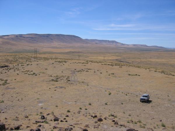 View from the SE rim of McDermitt caldera, Nevada and Oregon, of the Thacker Pass area