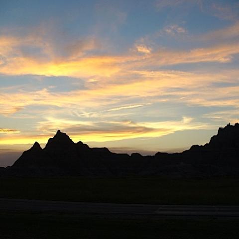 Sunset, Badlands National Park. Copyright David and Kay Scott.