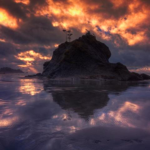 Sunset and Sea Stacks, copyright Marco Crupi