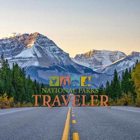 A photo of a road going into Jasper National Park in Canada