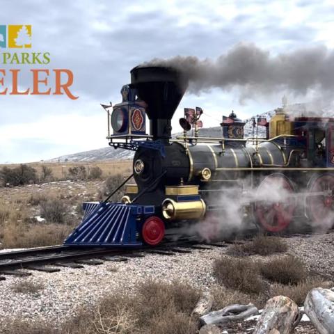 Jupiter steam locomotive at Golden Spike National Historical Park