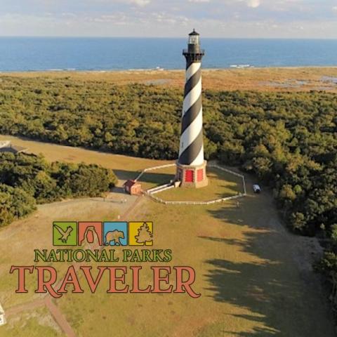 Aerial of Cape Hatteras Lighthouse, North Carolina. NPS file photo.