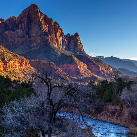 A Winter Sunset In Zion National Park, photo by Rebecca Latson