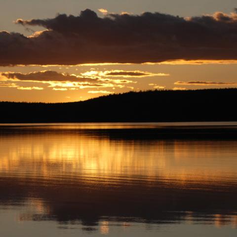 Sunset at the Flat Mountain Arm of Yellowstone Lake. Photo by Kurt Repanshek.