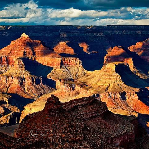 Sunlight And Shadows On The South Rim of Grand Canyon National Park. Rebecca Latson photo.