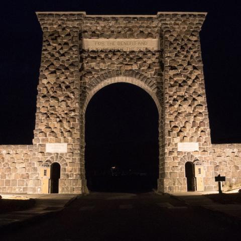 Roosevelt Arch at Yellowstone National Park. NPS photo.