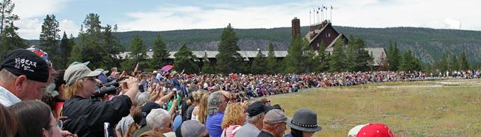 Crowds surrounding Old Faithful/NPS