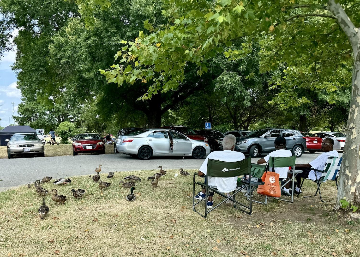 On a Saturday in June, people set up lawn chairs and picnics in the parking lot at Anacostia Park near the roller-skating pavilion.