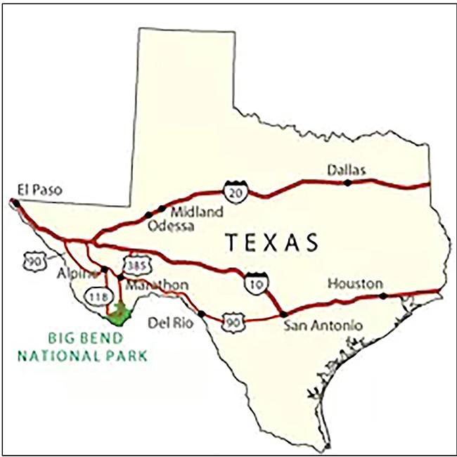 Highway routes into Big Bend National Park / NPS file