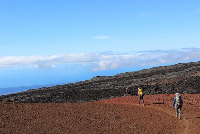 Hikers on the Mauna Loa Trail at Hawai'i Volcanoes National Park/NPS