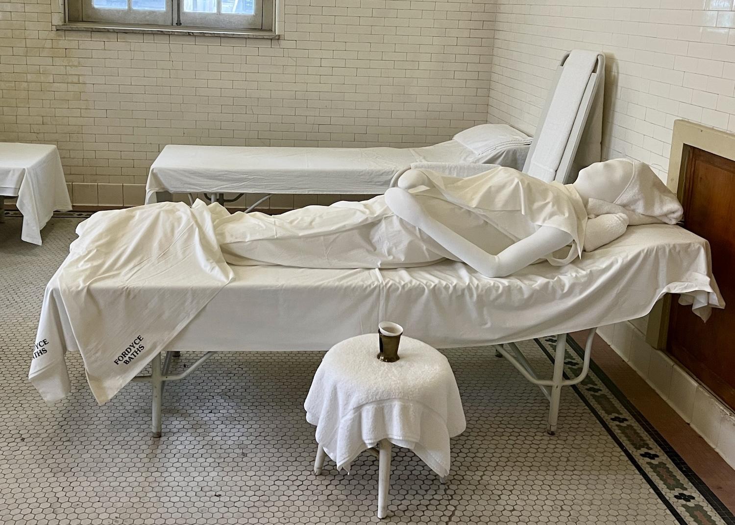 At the Hot Springs National Park visitor center/museum, you can see how the bathing regimen included time in a "pack room" with hot and cold towels.