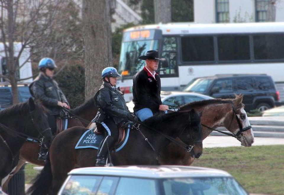 Interior Secretary Ryan Zinke rode a horse to work on his first day as Interior Secretary/DOI