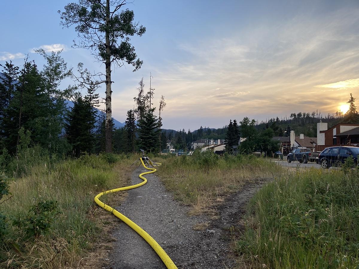 The scene in Jasper National Park on July 24 as crews tried to save town infrastructure from a wildfire.