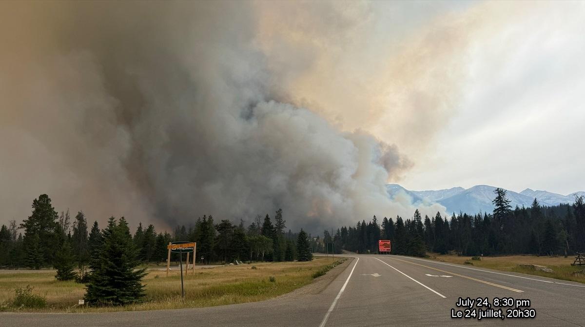 The scene near the Jasper National Park townsite on July 24.