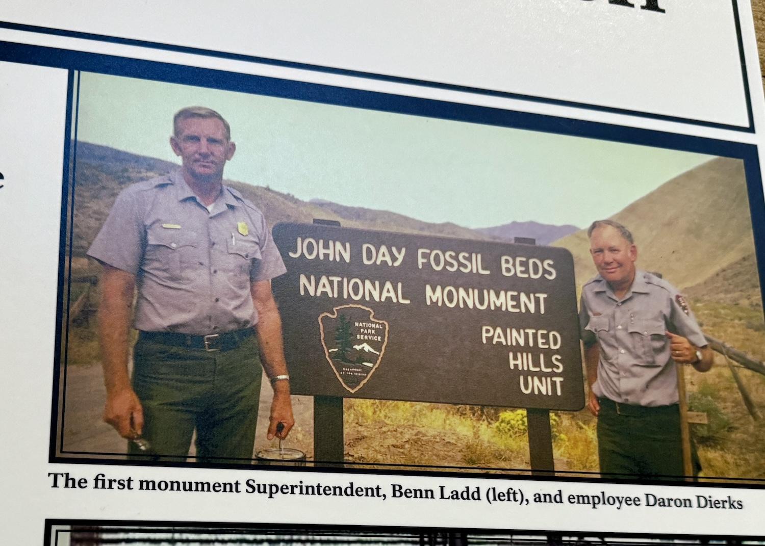 Benjamin Ladd, left, was the first superintendent of John Day Fossil Beds. The fossilized grasshopper find was named in his honor.