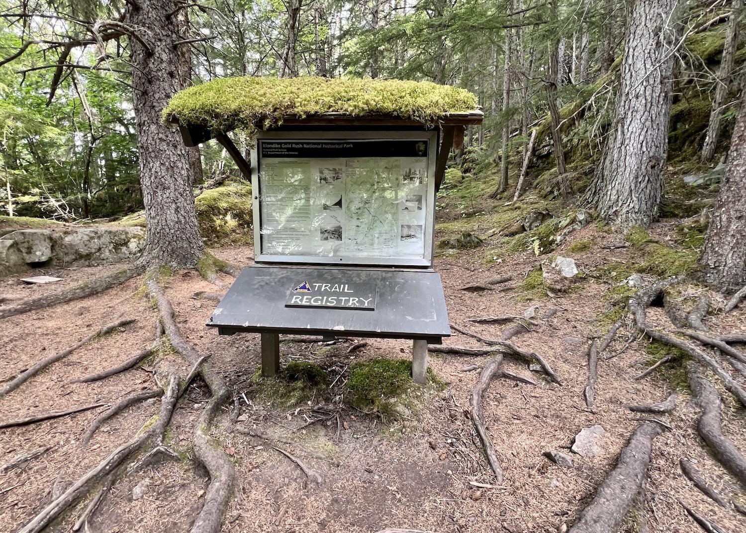 Even you only do a few minutes or hours of the Chilkoot Trail, the National Park Service asks you to sign its trail registry.