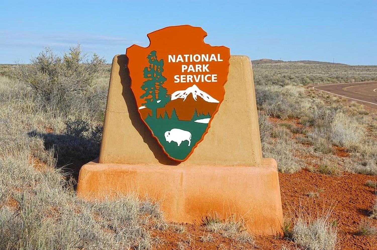 National Park Service entrance sign.