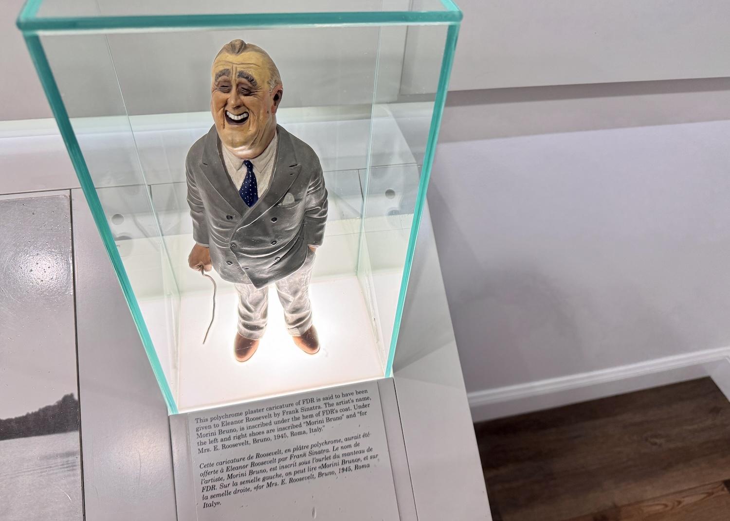 Frank Sinatra gifted this 1945 plaster caricature of FDR to Eleanor Roosevelt, the year the 32nd president of the United States died.