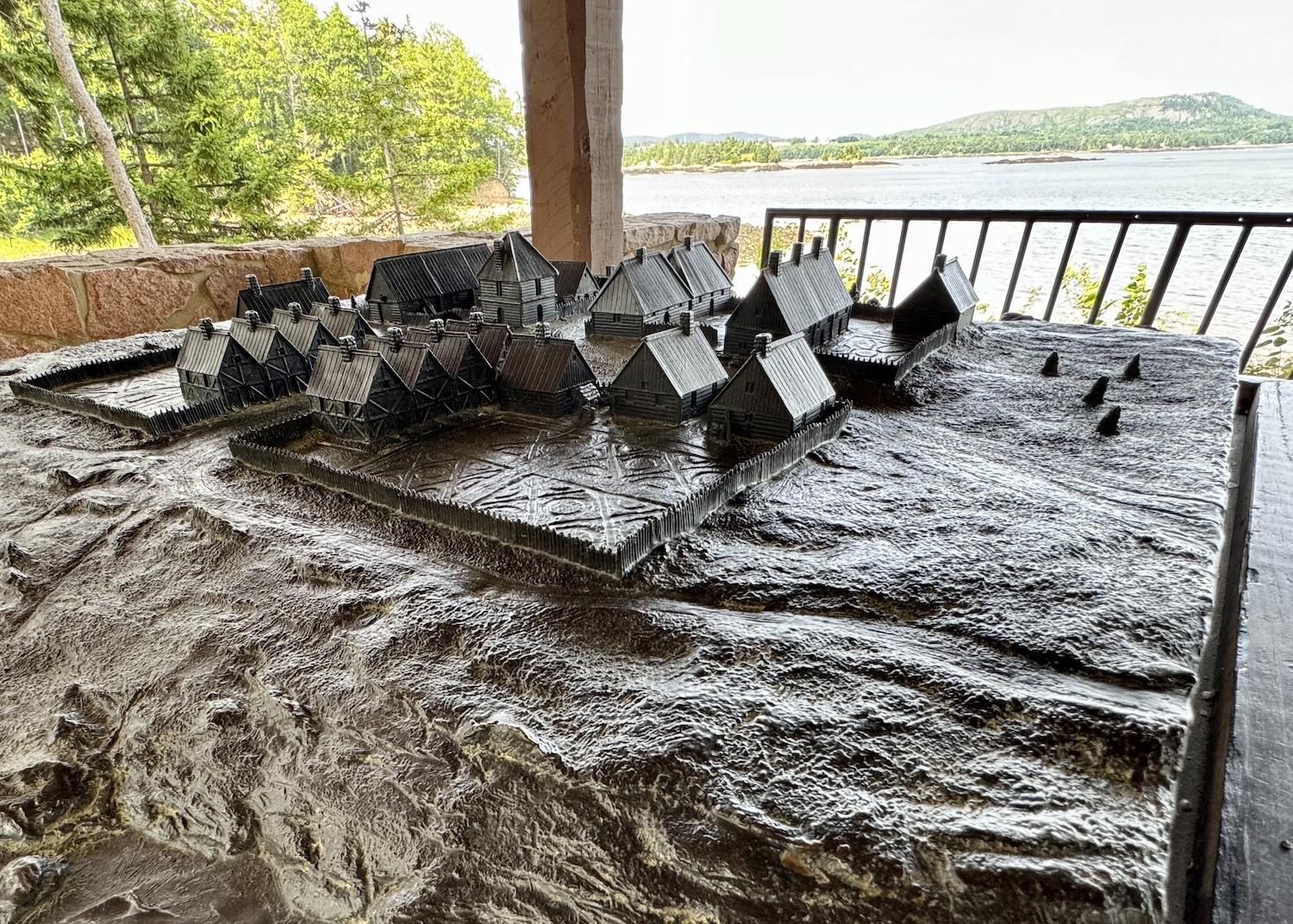 A bronze relief map of the ill-fated 1604 French settlement on Saint Croix Island can be found at the NPS site in Maine.