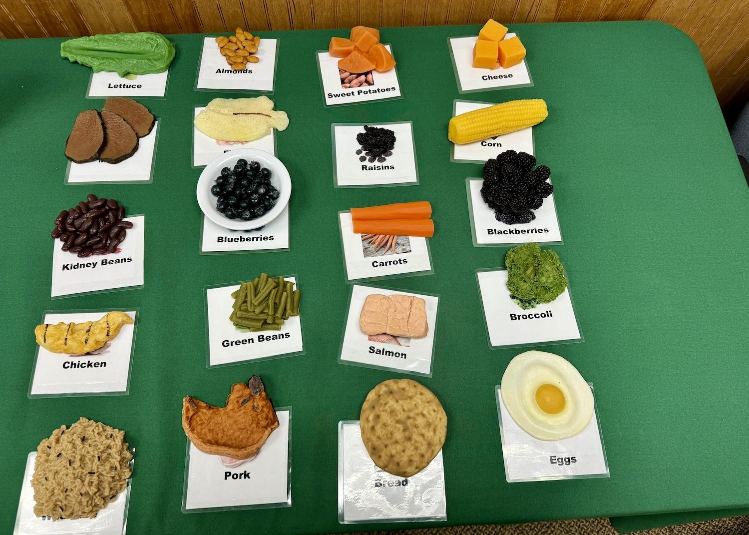 In the NPS ranger station for Saint Croix Island National Historic Site, you can use these plastic foods to learn about scurvy.