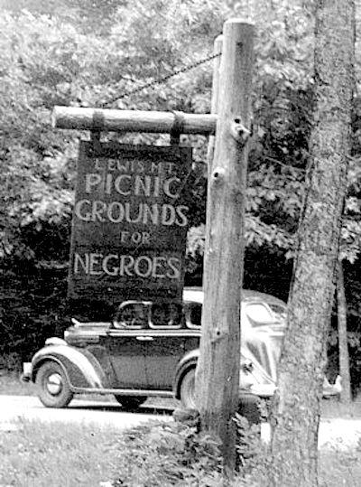 Segregated picnic grounds at Lewis Mountain, Shenandoah National Park/NPS archives