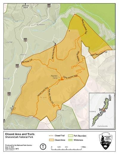 Shenandoah National Park Line Map Insulated Water Bottle - McGovern Outdoor