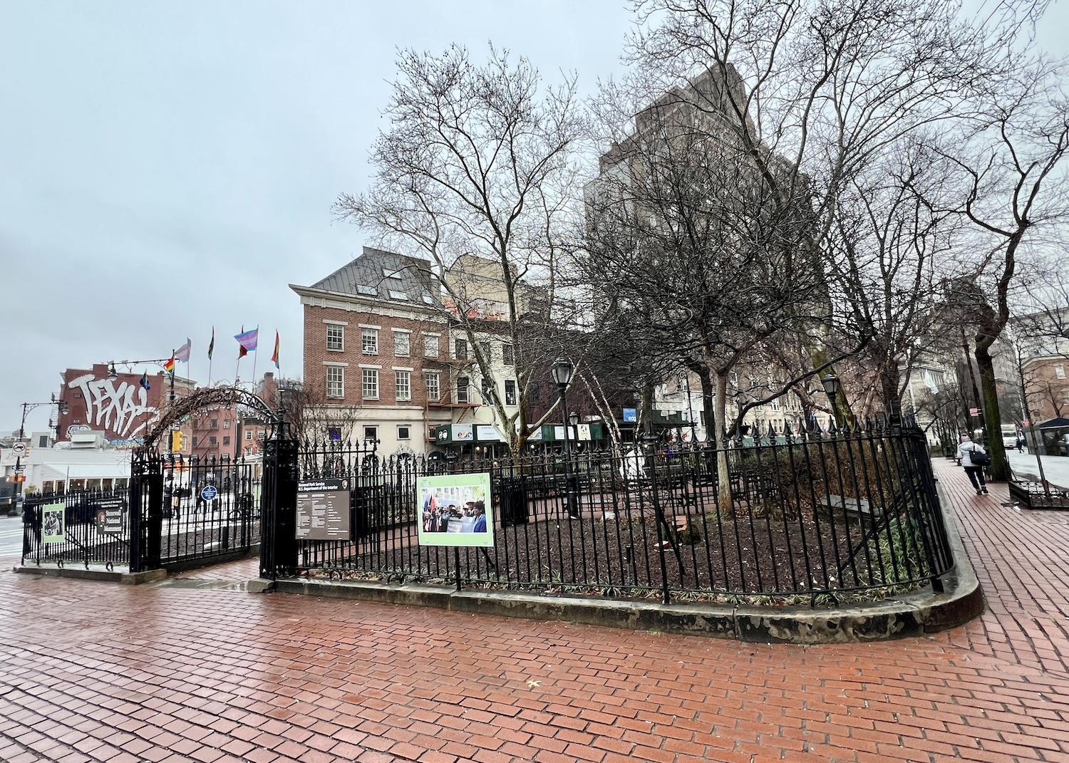 Stonewall National Monument is in what used to be known as Christopher Park in Greenwich Village.