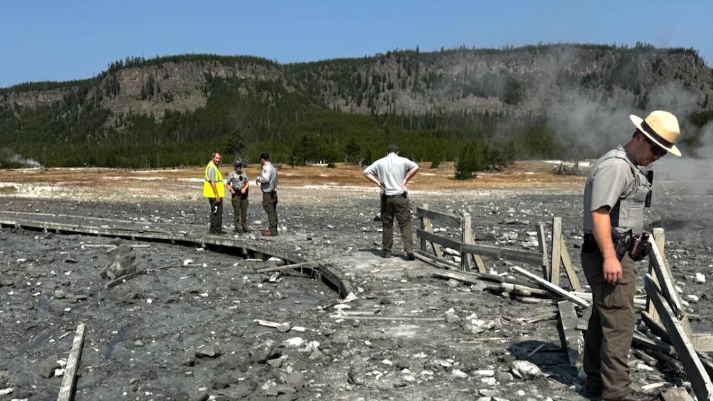 Hydrothermal blast rocks Biscuit Basin in Yellowstone National Park/NPS