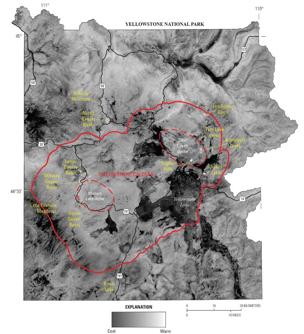 A thermal infrared map of Yellowstone National Park/USGS